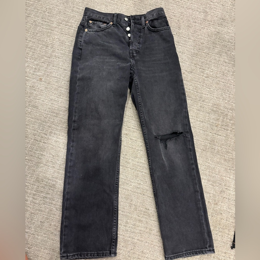 Topshop Nordstrom Black Mom Denim Jeans Size 25